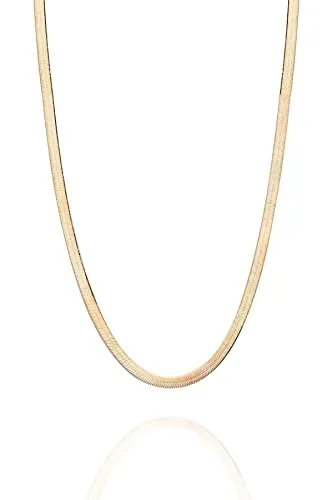 Einzelstück® Schlangenkette 925 Silber - Elegante Halskette in Gold und Roségold - Ketten für Damen, handgefertigtes Unikat aus 925 Sterling Silber und echtem Gold, hypoallergen und ideal für empfindliche Haut.