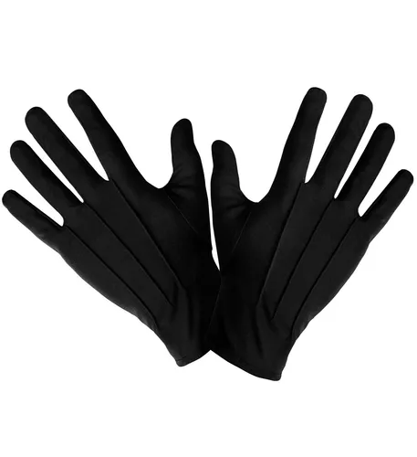 Handschuhe schwarz mit Biese Widmann Kostüm Accessoire Fasching Karneval