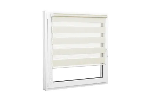 Jalousiescout Doppelrollo Klemmfix 37,5x120cm Creme - Seitenzug- & Springrollos: Lichtdurchlässig und verdunkelnd, ideal für individuelle Lichtregulierung und optimalen Sichtschutz ohne Bohren.