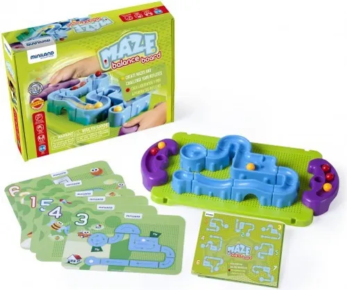 Kugelbahn-Balancierbord, Motorikspiel, Konstruktionsspiel,Geschicklichkeitsspiel