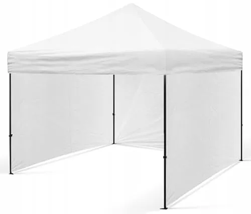 BDW - Pavillon - Zelt - Partyzelt - für Garten, Terasse, Messe - Pavillon Wasserdicht, Stabil - Faltpavillon - Gartenpavillon - 3 Pavillon Seitenteile Inklusive - Pavillon Faltbar 3 x 3 m - Weiß