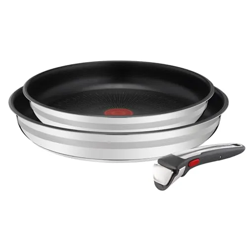 Tefal Jamie Oliver Ingenio G6 Bratpfanne 28 cm - Edelstahl-Pfanne mit innovativem abnehmbaren Griff, ideal für platzsparendes Kochen und vielseitige Einsatzmöglichkeiten in der Küche.