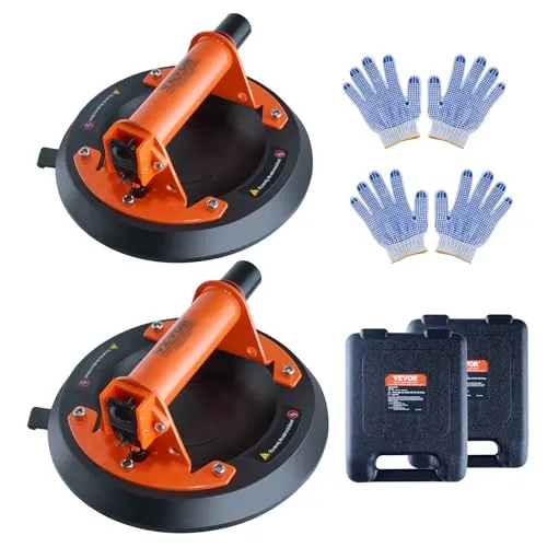 VEVOR 2er Set Saugheber φ203mm - Sonstige Handwerkzeuge, leistungsstarker Vakuumheber mit einer Belastbarkeit von bis zu 278 kg und einem komfortablen ABS-Griff – ideal für sicheres Heben von Glas und anderen glatten Oberflächen.