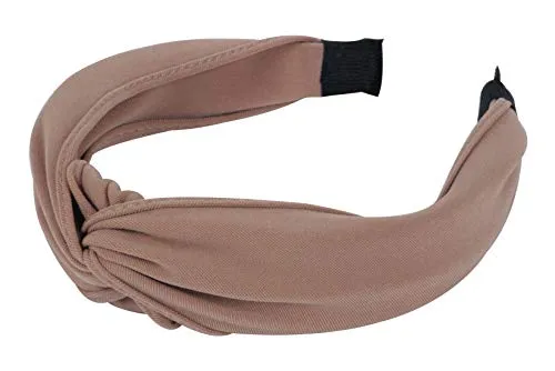 axy Breiter Haarreif mit raffinierten Knoten-Vintage-Wunderschön Stirnband Haarschmuck Damen Haarreifen HR34b Stil A (Stil A - Beige)