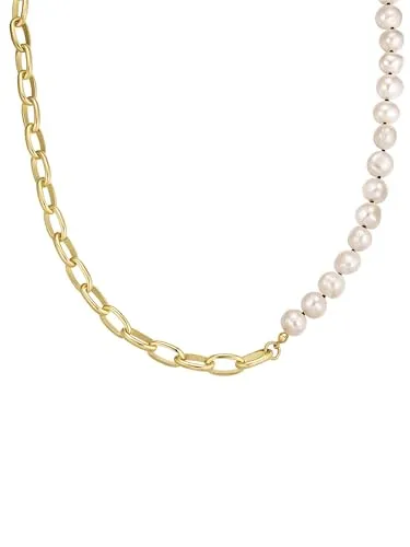 Yokoamii Damen Perlen-Kette mit Süßwasser-Zuchtperle von Yokoamii