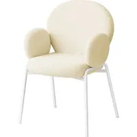 tectake Esszimmerstuhl Set, creme - Extrem weiche Schaumstoffpolsterung - Stühle für Esszimmer, mit kuscheligem Bouclé-Stoffüberzug und modernem Design, ideal für gemütliche Essbereiche.