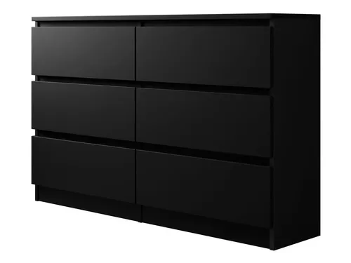 Mirjan24 Kommode Schwarz, 6 Schubladen - Stylische Kommode aus Holzwerkstoff mit 6 Schubladen, ideal für Ihr Wohnzimmer. Praktisch und modern, bietet viel Stauraum bei kompakten Maßen von 120x77x30 cm.