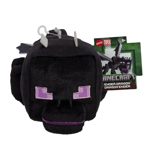 Mattel Minecraft Plüschfigur Enderdrache, weiche Puppe, vom Videospiel inspiriertes Sammelspielzeug, Geschenk, ca. 20 cm HWH32