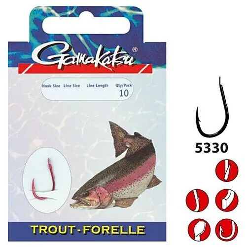 Gamakatsu Preda Booklet Trout 5330R 0,16mm Gr.10 in rot von Gamakatsu