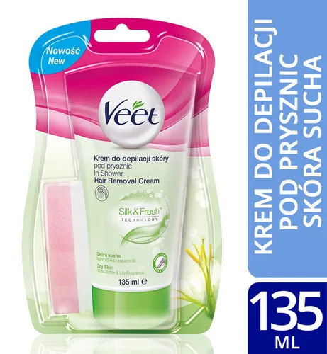 Veet krem do depilacji ciała pod prysznic skóra sucha 135ml Veet 5900627060720