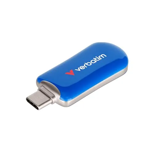 Verbatim Plectra USB-C Stick 512 GB - Hochgeschwindigkeits-Flash Drive - USB-Stick mit 512 GB, USB 3.2 Gen 1, bietet bis zu 100 MB/s Übertragungsgeschwindigkeit für effizientes Arbeiten mit großen Dateien und ist kompatibel mit Mac/Windows.