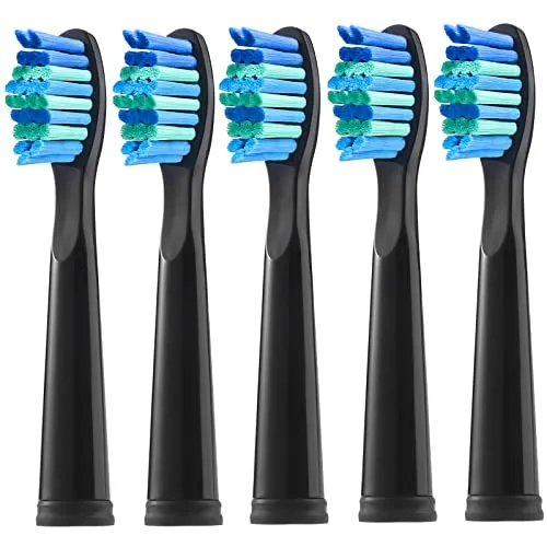 Teeteck 5er Pack Ersatzbürsten für Fairywill 507/508/515/551/917/D7/D8/959, Fairywill Zahnbürstenaufsatz, Medium Borste Zahnbürstenkopf