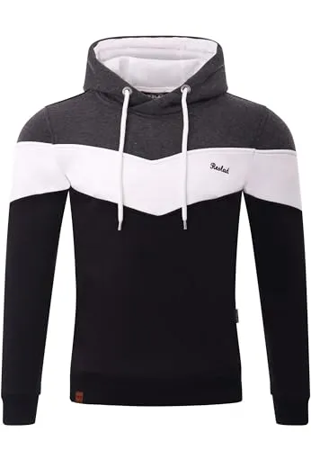 Reslad Kapuzenpullover Herren Sweatshirt | Bequemer Hoodie für Männer RS-1008 Schwarz-Anthrazit XL - 𝗙𝗟𝗘𝗫𝗜𝗕𝗘𝗟𝗘 𝗚𝗘𝗕𝗥𝗔𝗨𝗖𝗛𝗦𝗠𝗢𝗚𝗟𝗜𝗖𝗛𝗞𝗘𝗜𝗧: Der Kapuzenpullover vereint Komfort und Stil | Hochwertige Baumwolle sorgt für ein angenehmes Tragegefühl | Ideal für die kalte Jahreszeit.