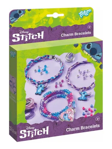 Totum Kreativset Stitch – DIY Armband Bastelset für Kinder - Basteln Sie einzigartige Armbänder mit dem Totum Disney Stitch Set. Ideal für kreative Kinder ab 6 Jahren, fördert es die Feinmotorik und macht Spaß beim Gestalten!