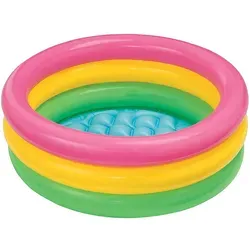 Intex Planschbecken Kinder Sunset Baby Pool Bassin 86 cm rund aufblasbarer Boden