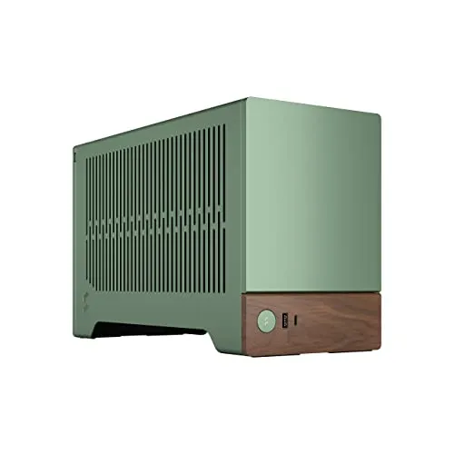 Produktbild Fractal Design Terra Jade – Holz-Walnuss-Frontplatte – kleiner Formfaktor – mITX Gaming-Gehäuse – PCIe 4.0 Riser-Kabel – USB Typ-C – eloxierte Aluminiumplatten