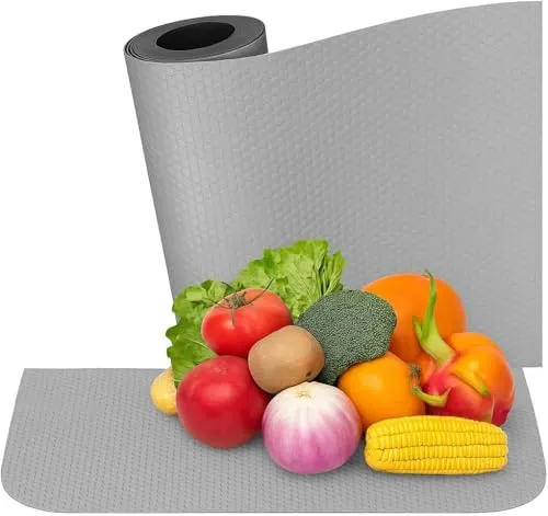 ZOLTA rutschfeste Schutzmatte 600x50 cm PVC Schubladenmatte Regaleinlage Küchenschrank Unterlage wasserfest zuschneidbar Anti-Rutsch Matte für die Schublade für Küche Bad Büro Garage Grau