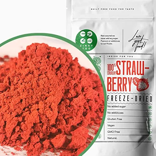 Fruchtpulver Gefriergetrocknet Erdbeerpulver | Erdbeer Pulver Gefriergetrocknete Früchte | Freeze Dried Fruit Strawberry Powder | Frucht Erdbeer Pulver Smoothie Erdbeerpudding Trockenfrücht (100g)