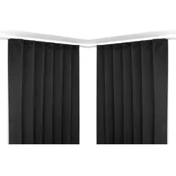 Beautex Verdunkelungsvorhang 2er Set Verdunkelungsgardine mit U-Band, Blackout Vorhang abdunkelnd (2 St), Kräuselband, verdunkelnd schwarz 140 cm x 245 cm