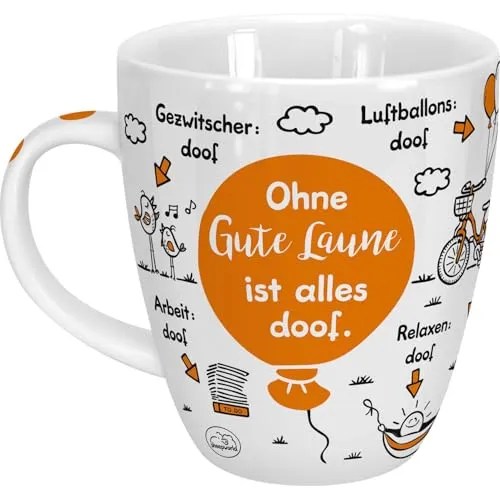Kaffee- & Teebecher Orange von Sheepworld