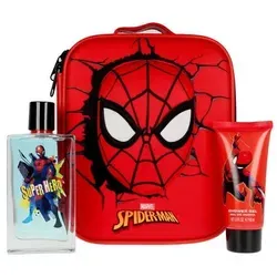 Air-Val Duft-Set Cartoon Spiderman Eau De Toilette Spray 100ml Set - Das dreiteilige Marvel Spiderman Set begeistert mit einer Kulturtasche, 100 ml Eau de Toilette und 60 ml Duschgel. Perfekt für Fans, macht es die Körperpflege zu einem spaßigen Erlebnis und ist ideal als Geschenk.