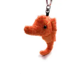 Onwomania Plüsch / Kuschel / Stoff Tier Schlüsselanhänger Seepferdchen orange Hippocampus 16 cm - Orange