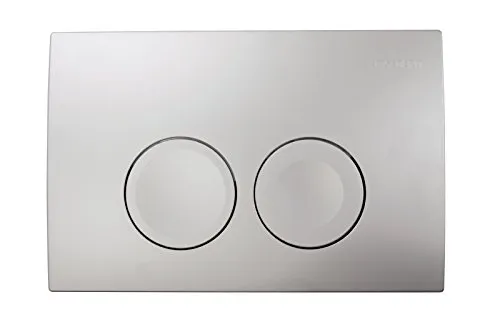 Geberit Betätigungsplatte Delta21, 115125461, Revisionsplatte für 2-Mengen-Spültechnik mit Befestigungsrahmen, Drückerstangen, verdrehsicher, 245 x 165 x 14 mm, Mattchrom, 21221 2