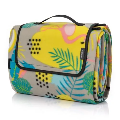 meteor Extra Large Picknickdecke mit wasserdichter Unterseite XXL sanddichte campingdecke Outdoor stranddecke tolle Picknick-Matte groß Thermo isoliert Camping-Decke für Park Garten Strand