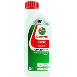 Castrol GTX 0W-20 RN 17 FE 160A10 Motoröl - Hochleistungs-Motoröl für optimale Motorpflege und Kraftstoffeinsparung, ideal für moderne Fahrzeuge.
