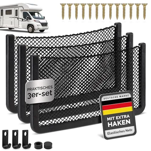 Vicera Aufbewahrungsnetz Wohnmobil mit Rahmen 3 Stück