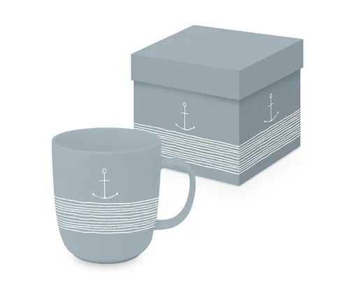 PPD Becher Henkelbecher aus Porzellan 0,35L in blau von ppd