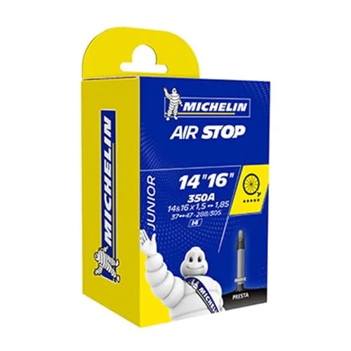Michelin Uni Airstop Fahrradschlauch, schwarz, 16x1.75x2 PV, 804148