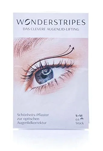 WONDERSTRIPES das Original | KOMBI PACKUNG | klein + mittel 64 Stk. | Schönheitspflaster zur optischen Augenlidkorrektur
