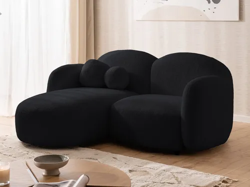 S-Style Möbel Ecksofa Nuvola aus Bouclé-Stoff – modernes Design und hohen Sitzkomfort - Genießen Sie stilvolles Wohnen mit dem Ecksofa Nuvola. Hergestellt aus hochwertigem Bouclé-Stoff und FSC®-zertifiziertem Holzwerkstoff, bietet es Platz für bis zu drei Personen und ist ideal für kompakte Räume.