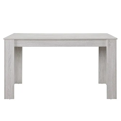 [en.casa] Esstisch Nora für 6 Personen, 140 x 90 cm, Eiche Weiß - Esszimmertisch mit elegantem, zeitlosem Design und Platz für gesellige Mahlzeiten. Die pflegeleichte Oberfläche und der schnelle Aufbau machen ihn ideal für jedes Zuhause.