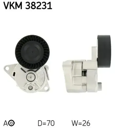 SKF Spannrolle VKM 38231 - Hochwertige Keilrippenriemenrolle - Autoteile, langlebig und sorgt für einen reibungslosen Betrieb des Keilrippenriemens in Ihrem Fahrzeug.