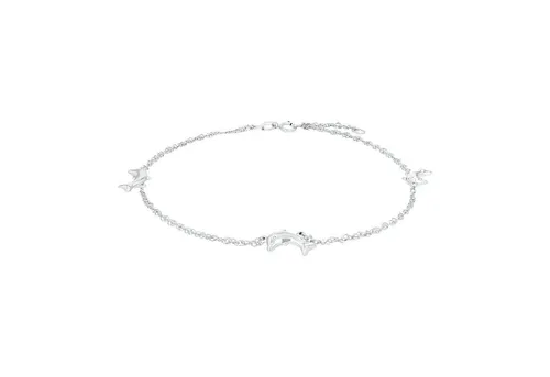 Amor Fußkette Delphin aus 925 Sterling Silber - Elegante Fußkette aus hochwertigem 925 Sterling Silber, 25 cm lang. Ideal als Geschenk für besondere Anlässe, kommt in einer schönen Schmuck Geschenkbox.