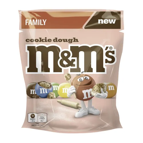 M&M’s Cookie Dough, Keksteiggeschmack in bunten Schokolinsen, 290 g - Genießen Sie die M&M's Cookie Dough in der praktischen 290g-Familienpackung. Ideal für gesellige Abende, Partys oder als Snack für zwischendurch. Der perfekte Genuss für Groß und Klein – teilen macht Spaß!