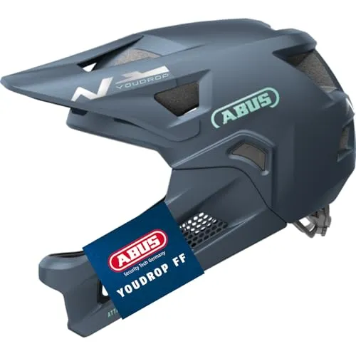 ABUS MTB-Helm YouDrop FF - Fullface-Helm für Kinder und Jugendliche mit abnehmbarem Kinnschutz - Fahrradhelme für MTB-Trails und Skateparks, sicher durch stoßabsorbierenden Hartschaum und flexible Nutzung als Open Face Helm.