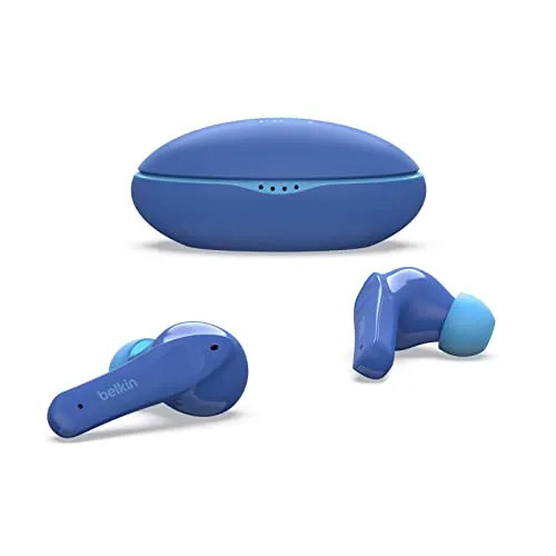 Belkin SOUNDFORM Nano - Kabellose Bluetooth-Kopfhörer für Kinder - Kopfhörer mit 85 dB Lautstärkebegrenzung zum Gehörschutz, ideal für Schule und Online-Unterricht. IPX5-zertifiziert und 24 Stunden Akkulaufzeit für ungestörten Musikgenuss.