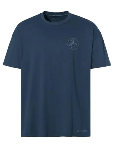 VAUDE Herren Mens Cyclist Casual T-Shirt - Dark Sea, XL EU - T-Shirts Funktion: Modisches, atmungsaktives Fahrrad Shirt aus Bio-Baumwolle und Woodfiber, ideal für urbanen Bike-Alltag und moderate Radreisen.