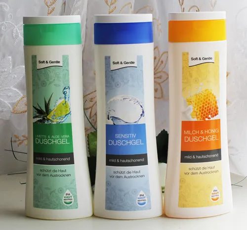 3x300ml Soft & Gentle Bade / Duschgel Sensitive / Limette&Aloe / Milch&Honig