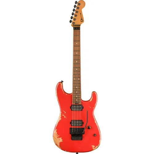 Charvel Pro Mod REL SRS SD1 HH B-Stock E-Gitarre - B-Stock E-Gitarre mit Erlenkorpus und distressed Nitrocellulose-Lack. Ausgestattet mit Seymour Duncan Tonabnehmern und Floyd Rose Tremolo für erstklassigen Sound und Spielkomfort.