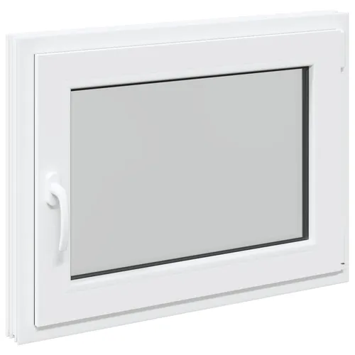 vidaXL Kellerfenster RISOR Weiß 80 x 50 cm - Modernes Untergeschossfenster aus PVC und Glas, das Licht hereinlässt und stilvolle Akzente setzt. Mit einem praktischen Kipp- und Drehmechanismus für einfache Handhabung und Pflegeleichtigkeit.