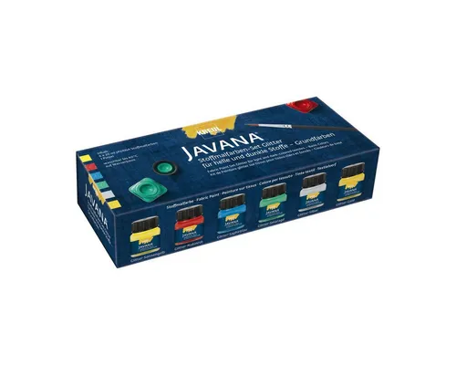 C. KREUL Stoffmalfarbe KREUL Stoffmalfarben Set JAVANA Grundfarben mit Pinsel 6x20ml Glas