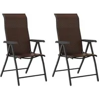 Furnicato Gartenstühle 2 Stk Klappbar Braun Poly Rattan