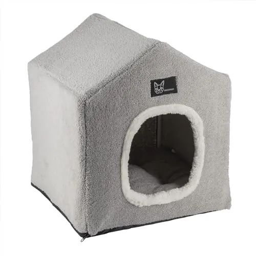 Haustierhöhle Zelthäuschen Hundehaus klein 36,5x42,5x36,5 cm, inkl. Kissen, Abnehmbares Waschbares auch als Katzenhaus