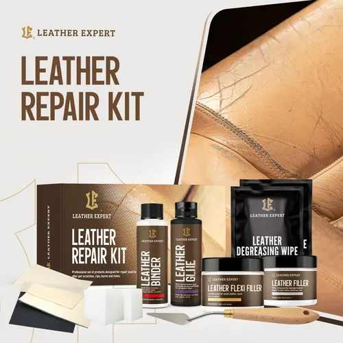 Leather Expert Leder Lenkrad Reparatur Set - Autopflege & Motorradpflege, ideal zur Auffrischung und Reparatur von Leder in Fahrzeugen, Möbeln und Sofas.