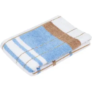 Gözze Handtuch Strandtuch Berlin Streifen,70x140cm, Duschtuch, 100% Baumwolle, beige-blau