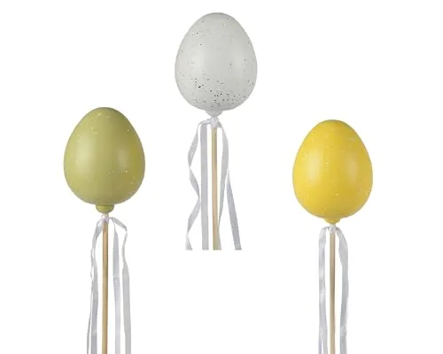 Osterei Blumenstecker 12x76cm groß 1 Stück Sortiert